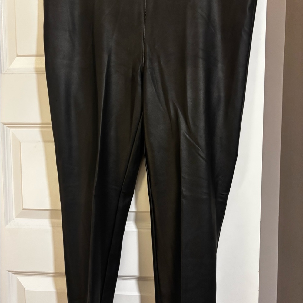 LOFT Black Faux Leather Pants